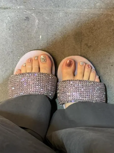 Design Crystal-Embellished Suede Slide Sandals in Blush Pink Slippers - 8