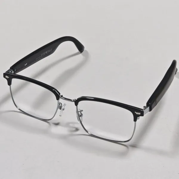 Design Smart Optical Glasses Black Frame with Silver Accents Eyewear - 1