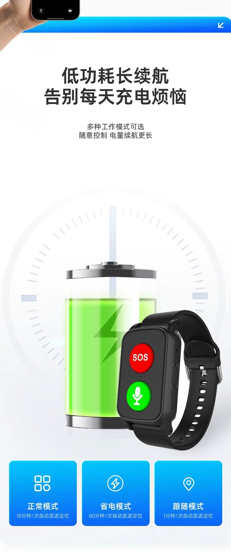 Design Emergency SOS Smartwatch Black Smartwatches - 13