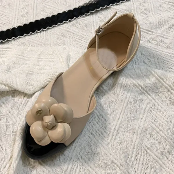 Chanel Camellia-Embellished Patent Leather Mary Janes Black Shoes Heels - 9