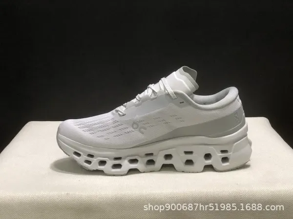 On Running Cloudmonster Gray / White Running Shoes - 14