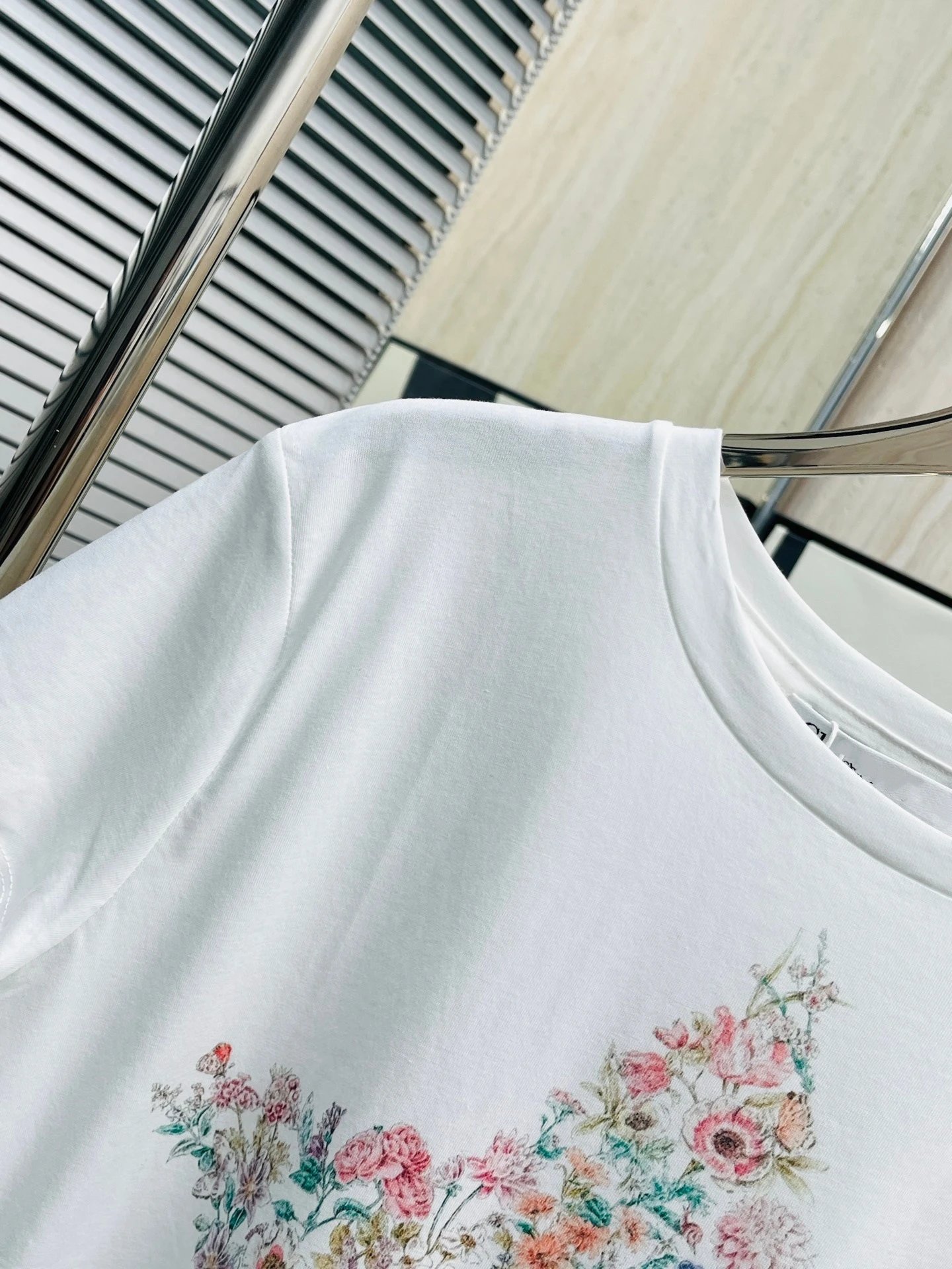 Dior Floral Star Print White T-Shirt - 10