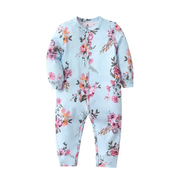 Design Striped Ribbed Footed Romper Brown and White Sleepwear - 9