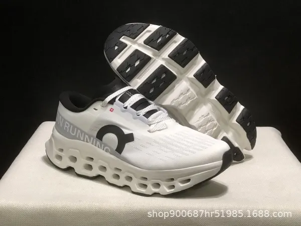 On Running Cloudmonster Gray / White Running Shoes - 13