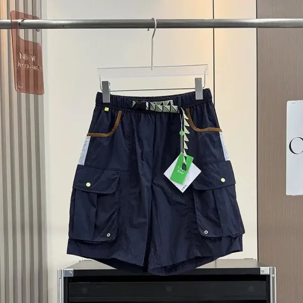 C.P. Company Cargo Shorts Navy with Reflective Trim - 5