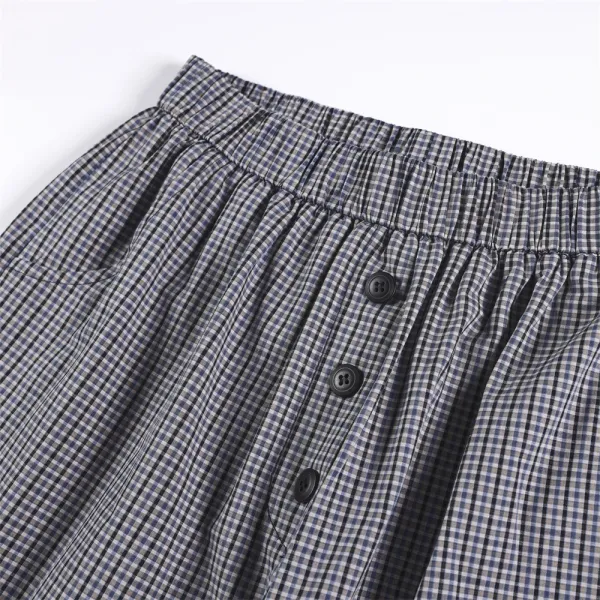 Design Gingham Wide-Leg Pants Gray - 6