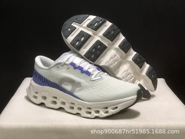 On Running Cloudmonster Gray / White Running Shoes - 25