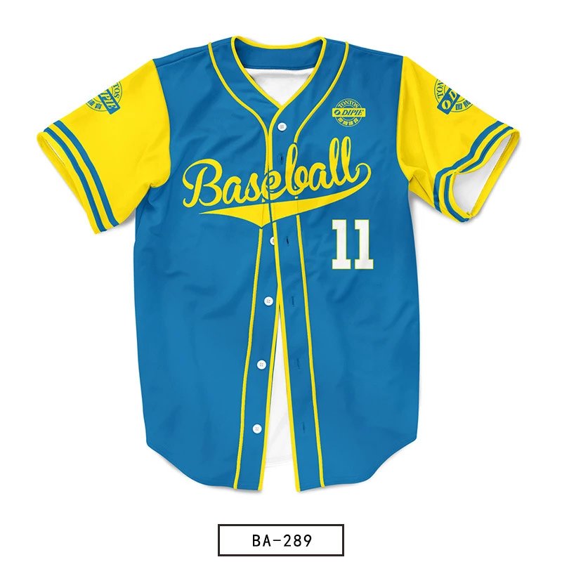 Design Baseball Jersey Blue Yellow Number 11