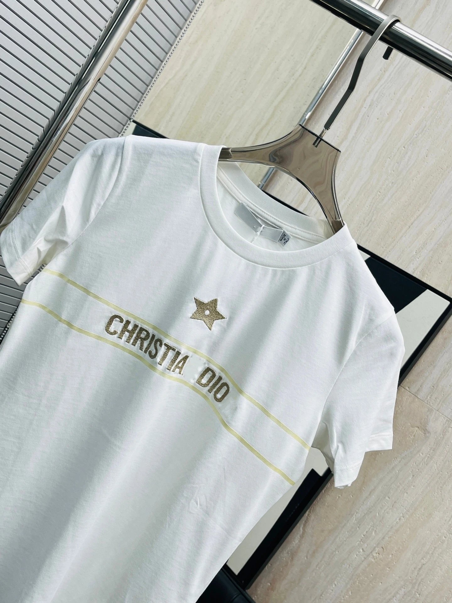 Dior Christia DIO Star Logo White T-Shirt - 11