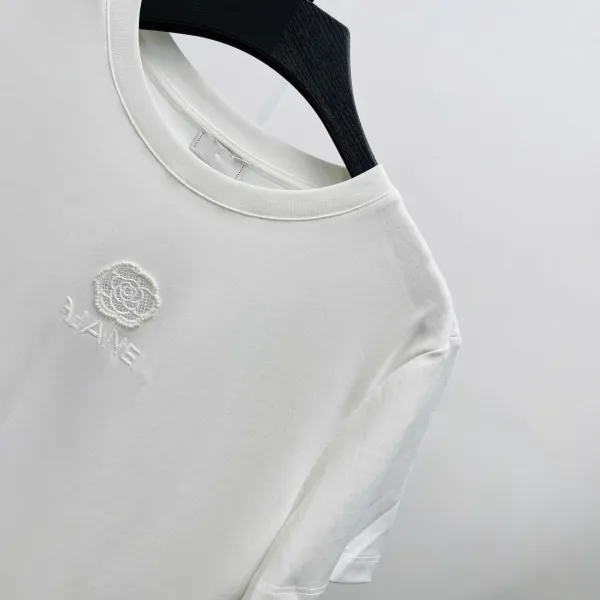 HANE Embroidered Rose Logo Black T-Shirt - 7