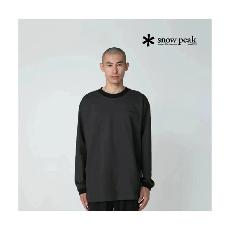 Snow Peak T-Shirt Charcoal Solid Minimalist