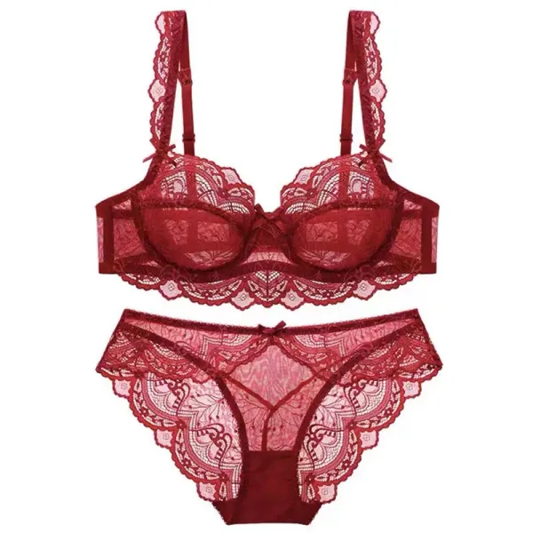 Design Lace Red Underwear Set - 1