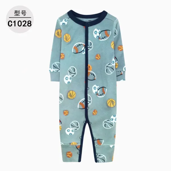 Design Striped Ribbed Footed Romper Brown and White Sleepwear - 28