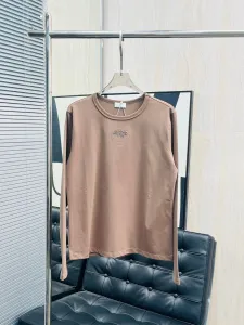 Design Long Sleeve Crewneck Top in Mauve Beige T-Shirts
