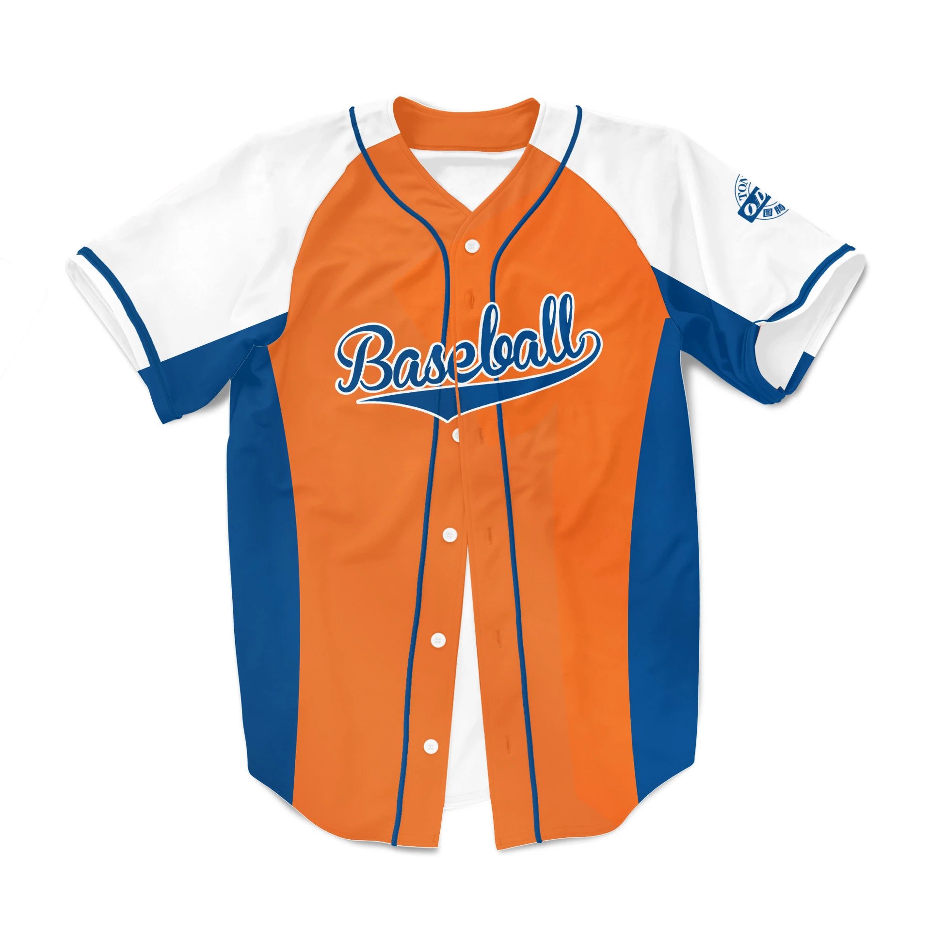 Design Baseball Jersey Orange Blue White