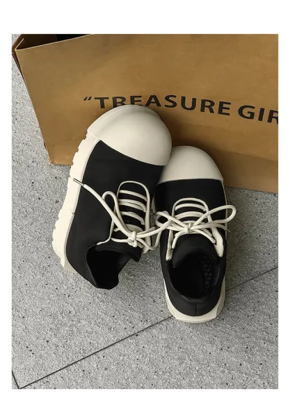 Design 1726 Black Canvas Toe Cap Sneakers Chunky Sneakers - 16