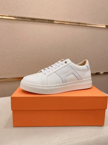 Design Santoni White Leather Sneakers - 3