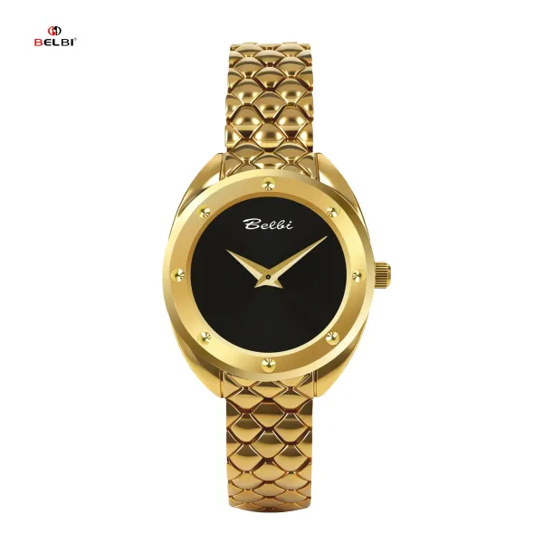 Design Belbi Women's Blue Dial Stainless Steel Watch with Scale-Link Bracelet Watches - 17