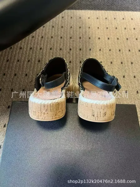 Chanel Mary Jane Espadrilles Navy and White Print Canvas Shoes Casual Shoes - 10