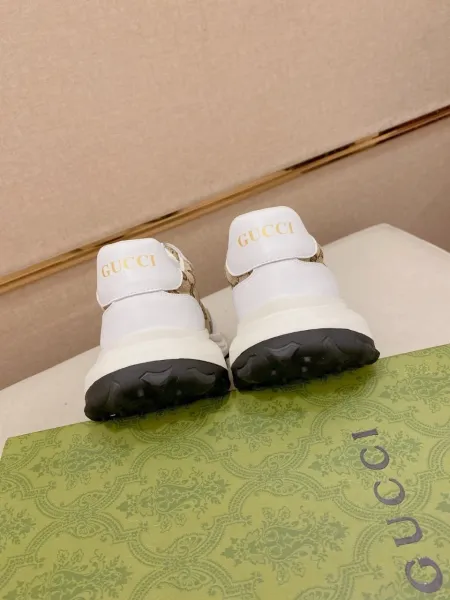 Gucci Rhyton GG Canvas Beige and White Chunky Sneakers - 6