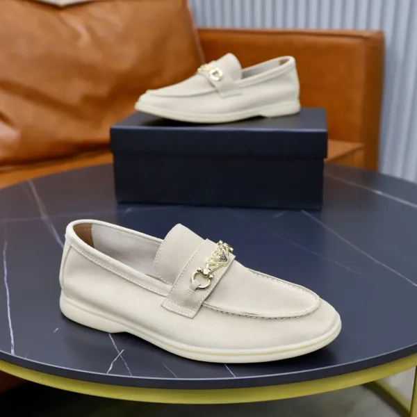 Giorgio Armani Loafer in Navy Suede with Eagle Buckle - 9