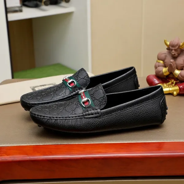 Gucci Horsebit Loafer Black Guccissima Leather Loafers - 4