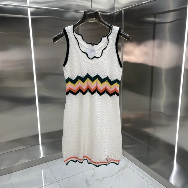 Missoni Zigzag Knit Sleeveless Dress White Multicolor - 1