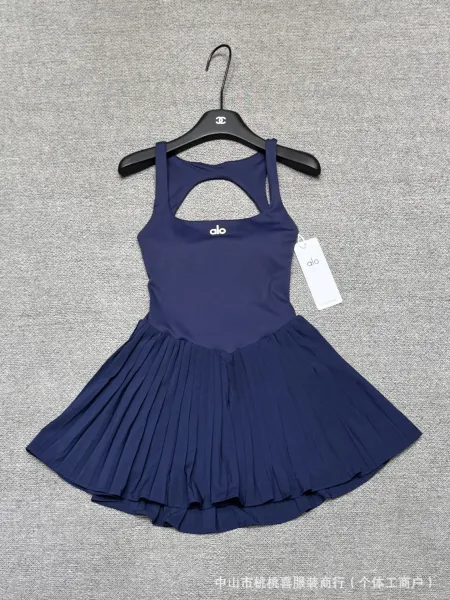 Alo Yoga Tennis Dress Navy Blue Activewear - 17