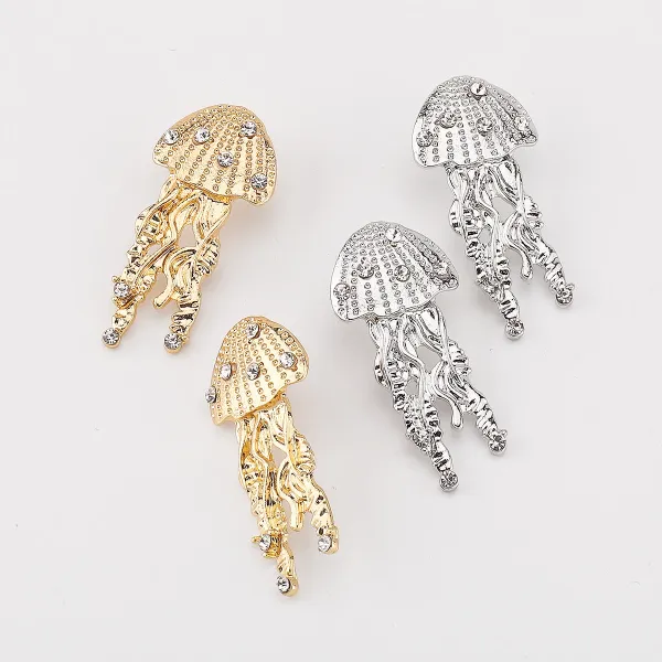 Design Fish Charm Drop Earrings Gold Silver Multicolor Jewelry - 33