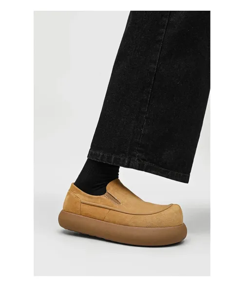 Design Suede Loafer Slip-On Beige Casual Shoes - 18