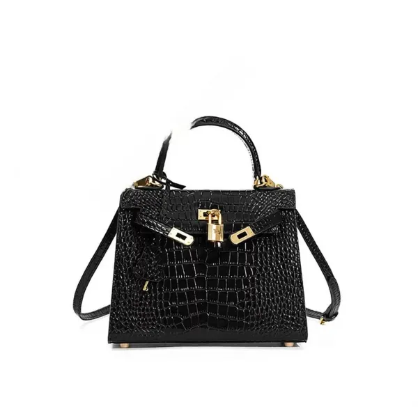 Hermès Kelly Mini Crocodile Black Gold Hardware Handbag - 1