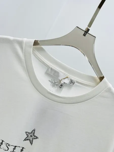 Dior Christia Dior Embroidered Star White T-Shirt - 9