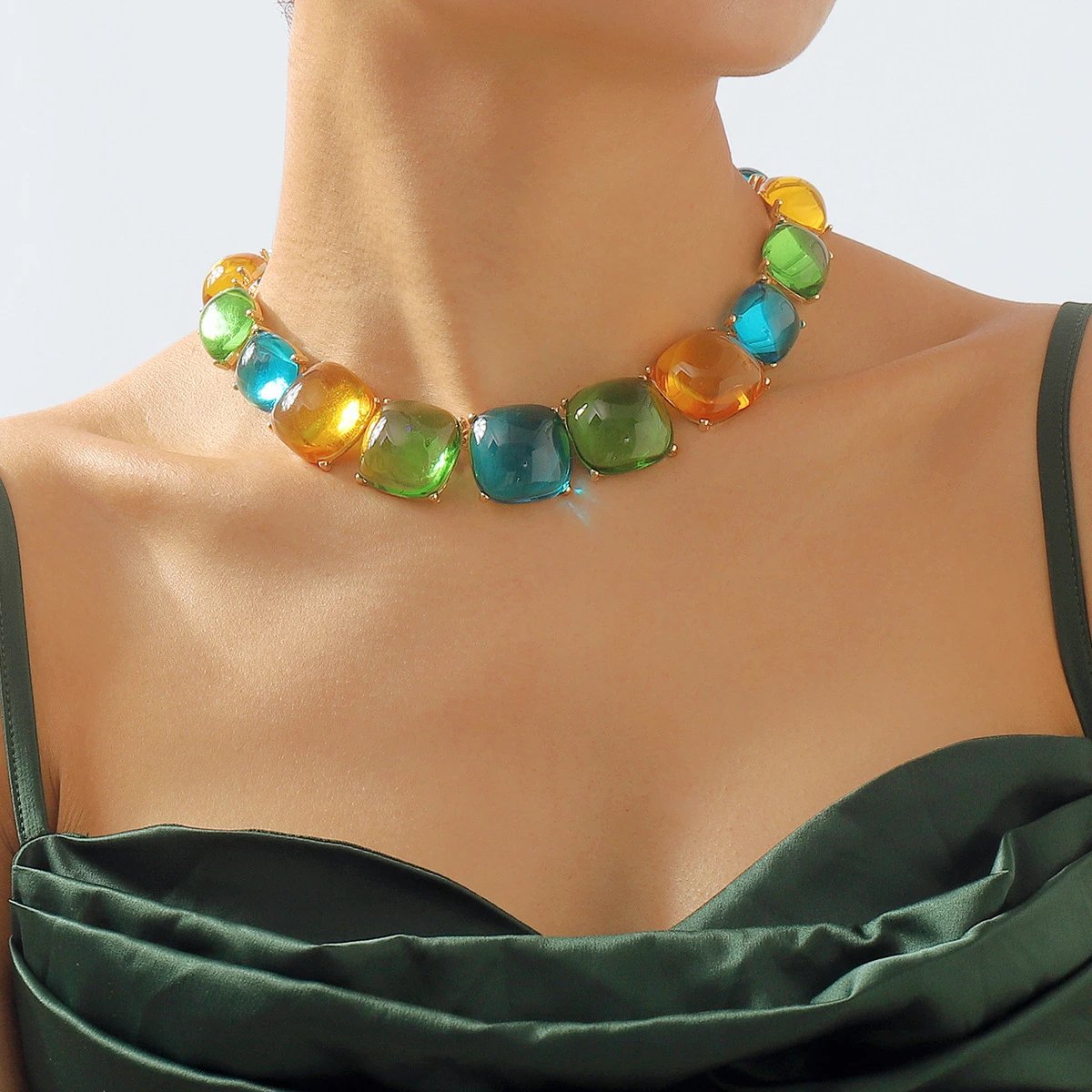 Design Statement Crystal Gradient Necklace Jewelry - 10