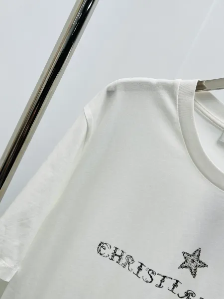 Dior Christia Dior Embroidered Star White T-Shirt - 10