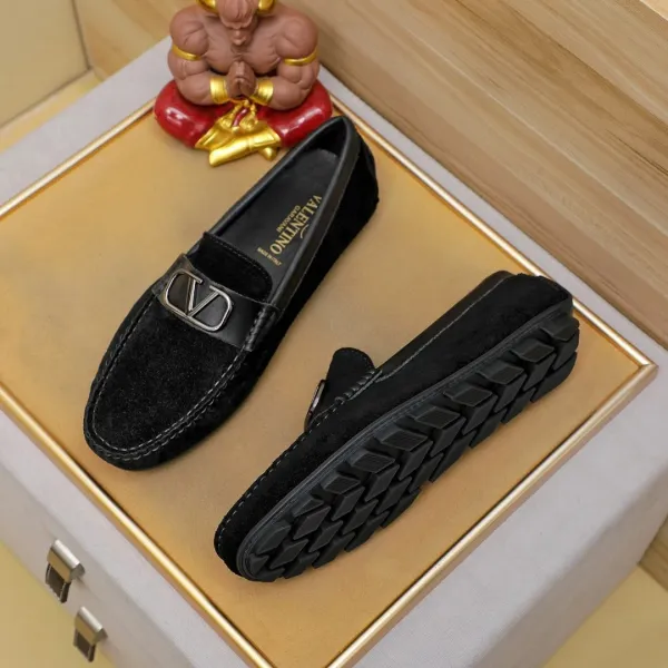 Valentino Garavani VLogo Loafer Navy Suede Loafers - 3