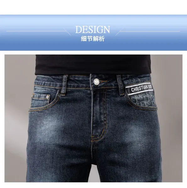 Dior Oblique Print Denim Jeans Blue - 4