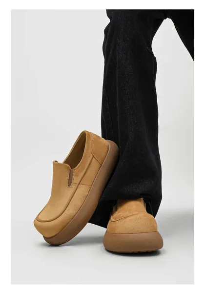 Design Suede Loafer Slip-On Beige Casual Shoes - 20