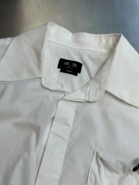 Fendi Oversized Short-Sleeve Shirt White - 8
