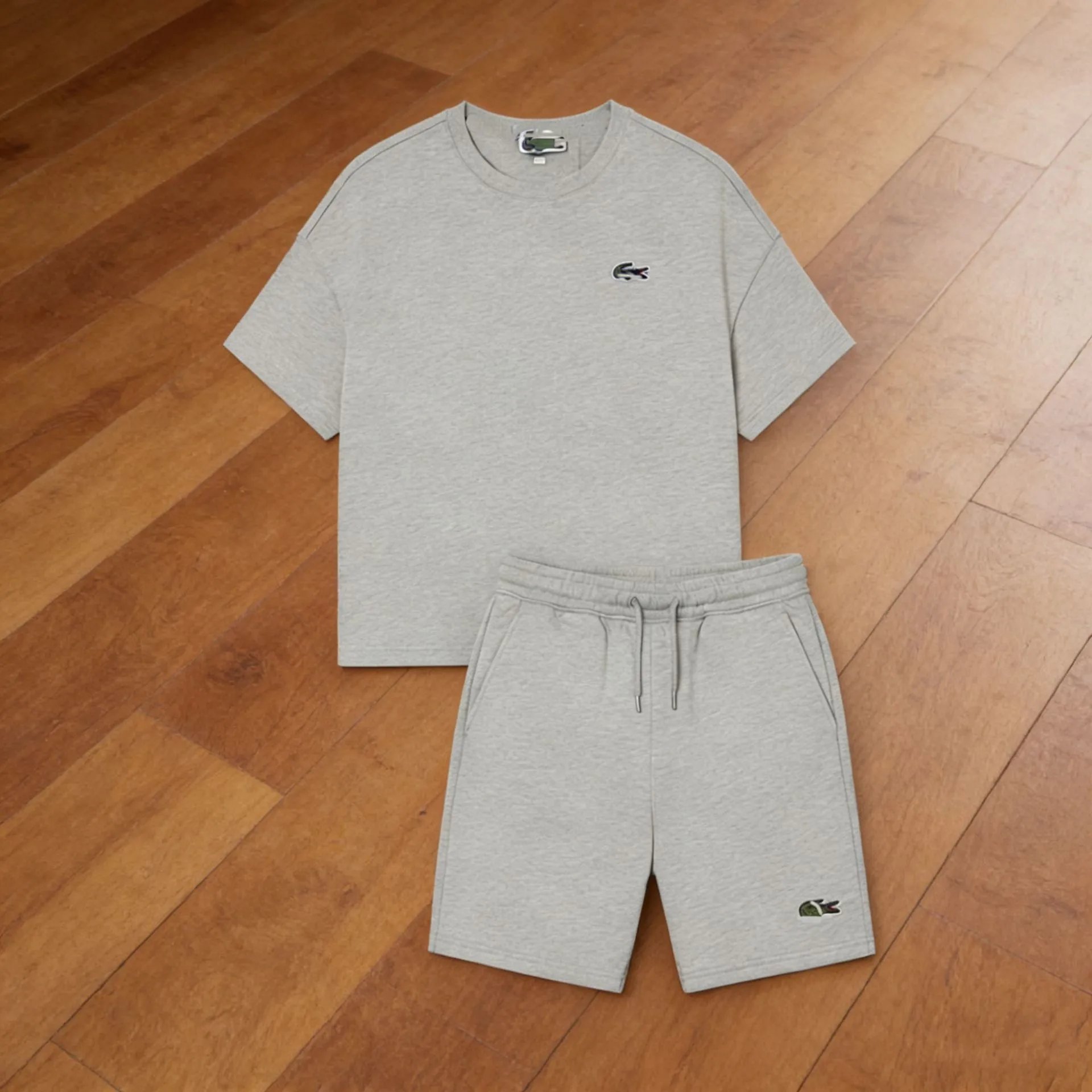 Lacoste Classic Croc Logo White T-Shirt and Shorts Set - 7