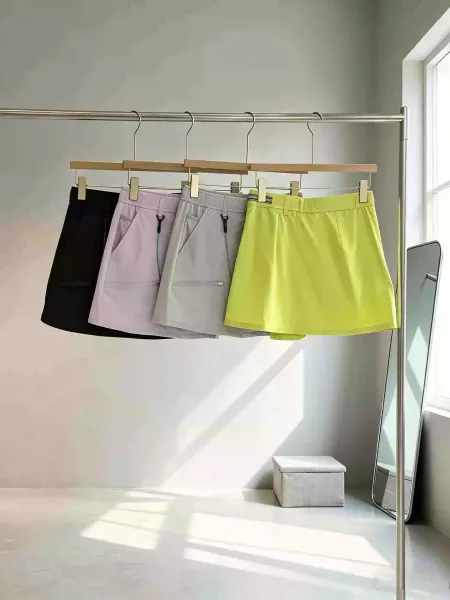 Design Wrap Skirt Shorts Lime Green Functional Sporty Shorts - 5