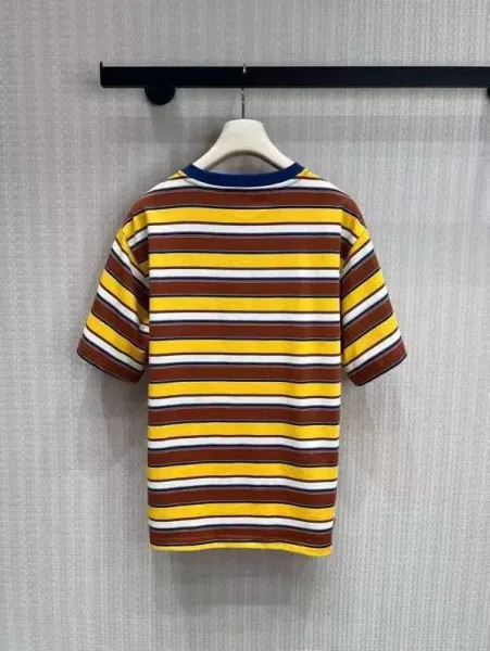 Design Multicolor Striped Ringer Tee with Navy Trim T-Shirt T-Shirts - 7