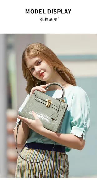 Hermès Kelly Mini Crocodile Gray Handbag - 20