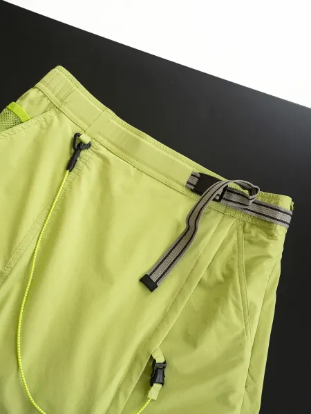 Design Wrap Skirt Shorts Lime Green Functional Sporty Shorts - 19