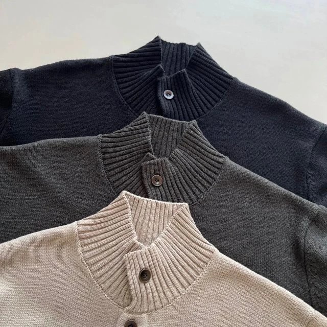 Design Beige Ribbed Collar Cardigan with Black Buttons Outerwear.cardigan - 20