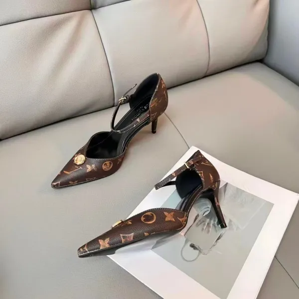 Design Pointed-Toe Mary Jane Stiletto Heels Black - 7