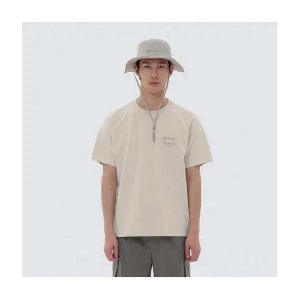 Design Snow Peak Minimal Lifestyle Crew Neck T-Shirt in Gray, Black, and Beige T-Shirts - 7