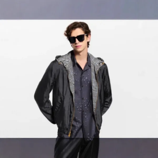 C.P. Company Grid-Print Hooded Windbreaker Gray Outerwear - 4