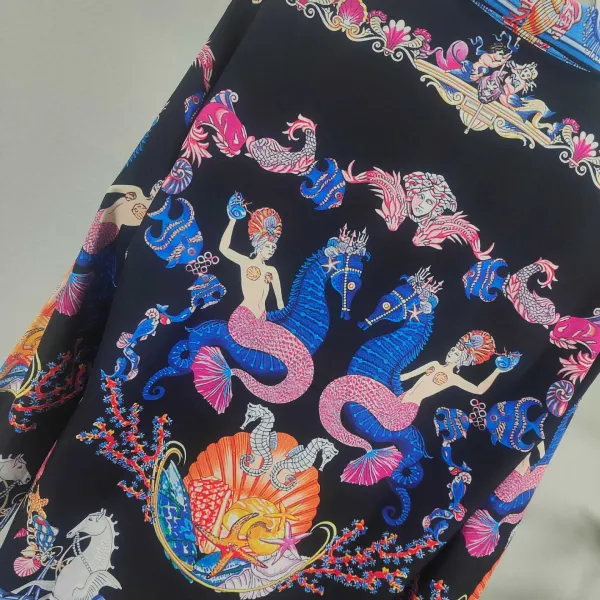 Versace Baroque Print Shirt and Shorts Set Navy Multicolor - 6