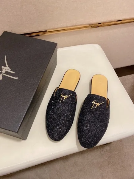 Design Giuseppe Zanotti Glitter Gold Mule Slipper Slippers - 6