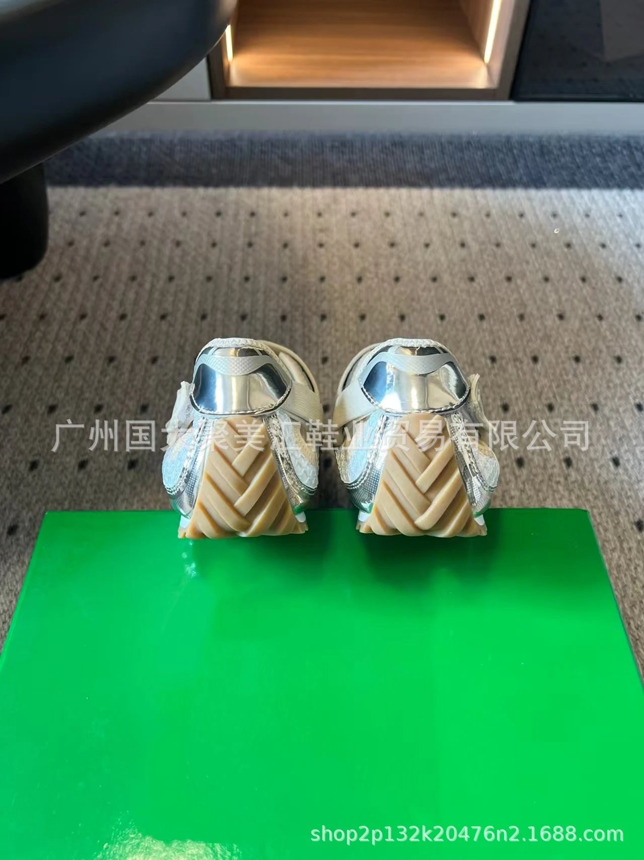 Prada Cleated Mary Jane Silver Metallic Sneakers Chunky Sneakers - 13